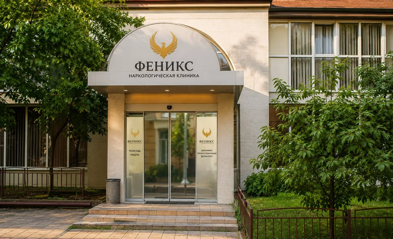 Вход в наркологическую клинику «Феникс» в Санкт-Петербурге